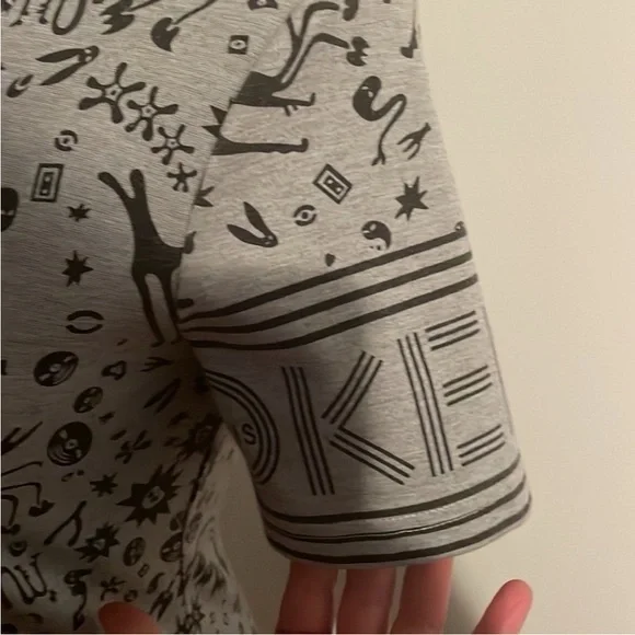Kenzo Designer T-Shirt Dress Grey Logo Short Sleeve size L - Picture 5 of 10
